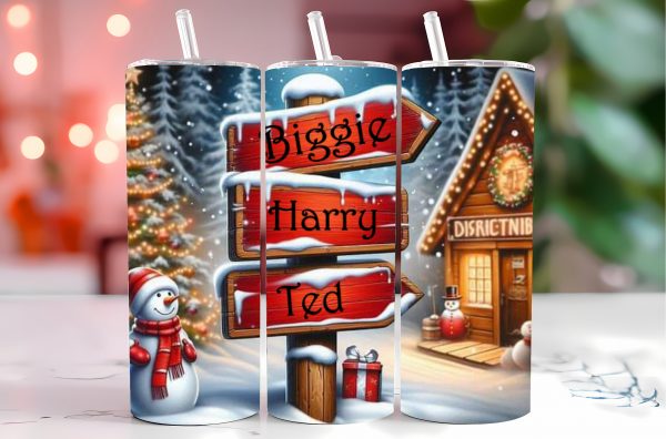 Christmas family names tumblers
