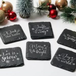 Slate coasters set of 4